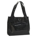 Salvatore Ferragamo Gancini Shoulder Bag Enamel Black Silver Auth bs24679-1