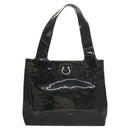 Salvatore Ferragamo Gancini Shoulder Bag Enamel Black Silver Auth bs24679-13