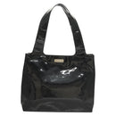 Salvatore Ferragamo Gancini Shoulder Bag Enamel Black Silver Auth bs24679-2