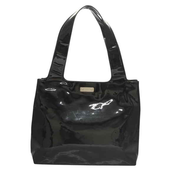 Salvatore Ferragamo Gancini Shoulder Bag Enamel Black Silver Auth bs24679