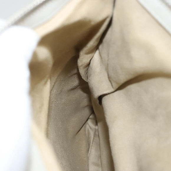 Jimmy Choo Chain Shoulder Bag Leather Gray Silver Auth bs24681