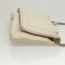 Jimmy Choo Chain Shoulder Bag Leather Gray Silver Auth bs24681-3
