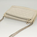 Jimmy Choo Chain Shoulder Bag Leather Gray Silver Auth bs24681-6