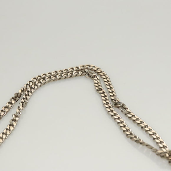 Jimmy Choo Chain Shoulder Bag Leather Gray Silver Auth bs24681