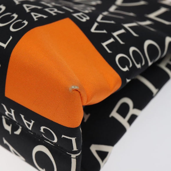 BVLGARI Shoulder Bag Canvas Black Silver Auth bs24682