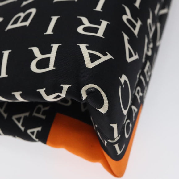 BVLGARI Shoulder Bag Canvas Black Silver Auth bs24682