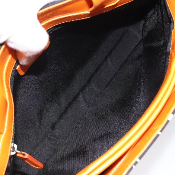 BVLGARI Shoulder Bag Canvas Black Silver Auth bs24682