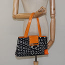 BVLGARI Shoulder Bag Canvas Black Silver Auth bs24682-23