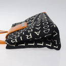 BVLGARI Shoulder Bag Canvas Black Silver Auth bs24682-5