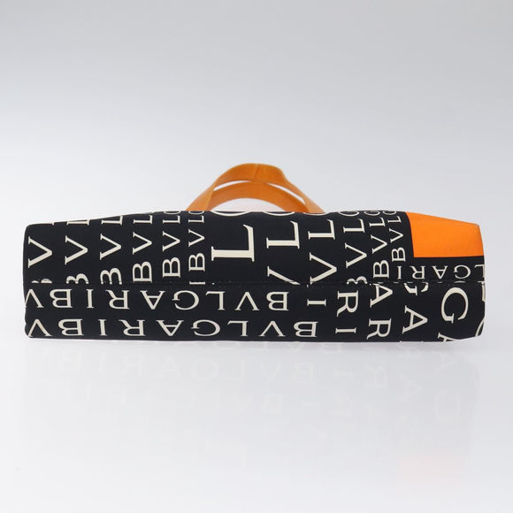 BVLGARI Shoulder Bag Canvas Black Silver Auth bs24682