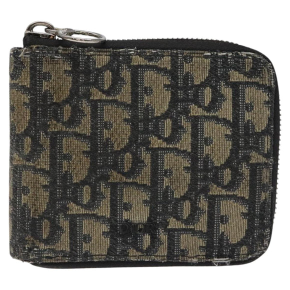 Christian Dior Trotter Canvas Wallet Navy Auth bs24695