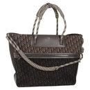 Christian Dior Tote Bag Trotter Canvas Gray Silver Auth bs24696SAM-1