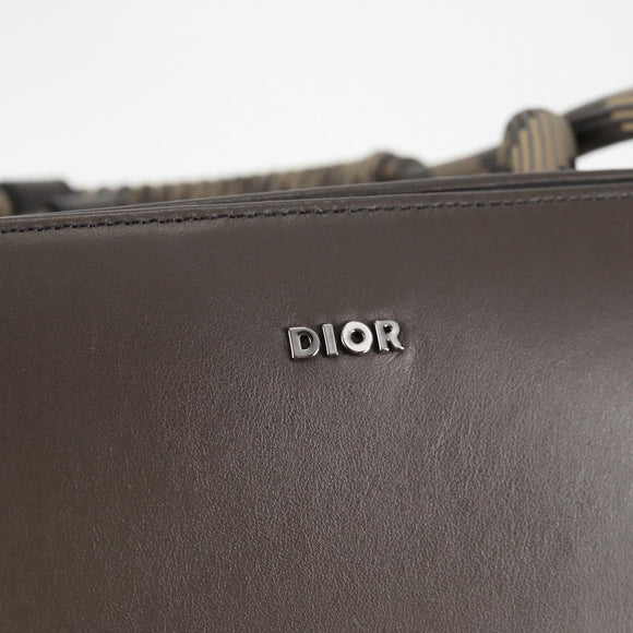 Christian Dior Tote Bag Trotter Canvas Gray Silver Auth bs24696SAM