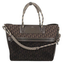 Christian Dior Tote Bag Trotter Canvas Gray Silver Auth bs24696SAM-13