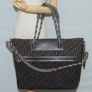 Christian Dior Tote Bag Trotter Canvas Gray Silver Auth bs24696SAM-26