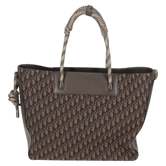 Christian Dior Tote Bag Trotter Canvas Gray Silver Auth bs24696SAM