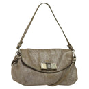 Chloe Shoulder Bag Leather Beige Gold Auth bs24699-1