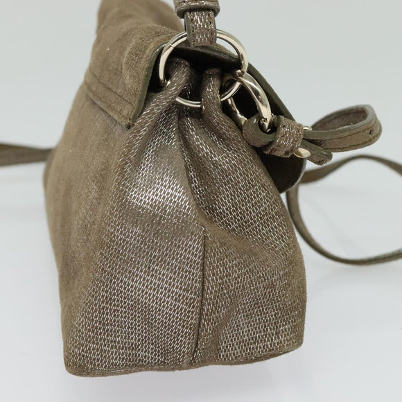 Chloe Shoulder Bag Leather Beige Gold Auth bs24699