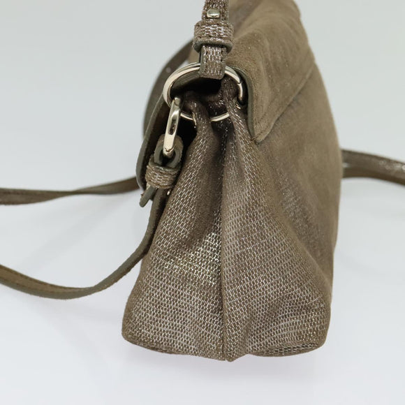 Chloe Shoulder Bag Leather Beige Gold Auth bs24699