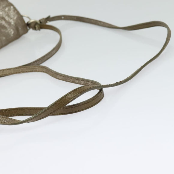 Chloe Shoulder Bag Leather Beige Gold Auth bs24699