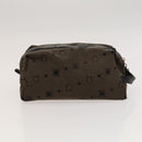 Salvatore Ferragamo Gancini Pouch Leather Canvas 2 Set Brown Black Auth bs24710-10