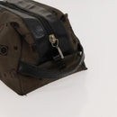Salvatore Ferragamo Gancini Pouch Leather Canvas 2 Set Brown Black Auth bs24710-11