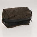 Salvatore Ferragamo Gancini Pouch Leather Canvas 2 Set Brown Black Auth bs24710-12