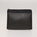 Salvatore Ferragamo Gancini Pouch Leather Canvas 2 Set Brown Black Auth bs24710-2