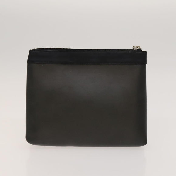 Salvatore Ferragamo Gancini Pouch Leather Canvas 2 Set Brown Black Auth bs24710