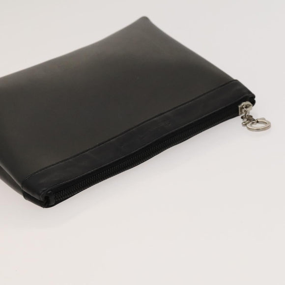 Salvatore Ferragamo Gancini Pouch Leather Canvas 2 Set Brown Black Auth bs24710