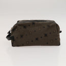 Salvatore Ferragamo Gancini Pouch Leather Canvas 2 Set Brown Black Auth bs24710-9