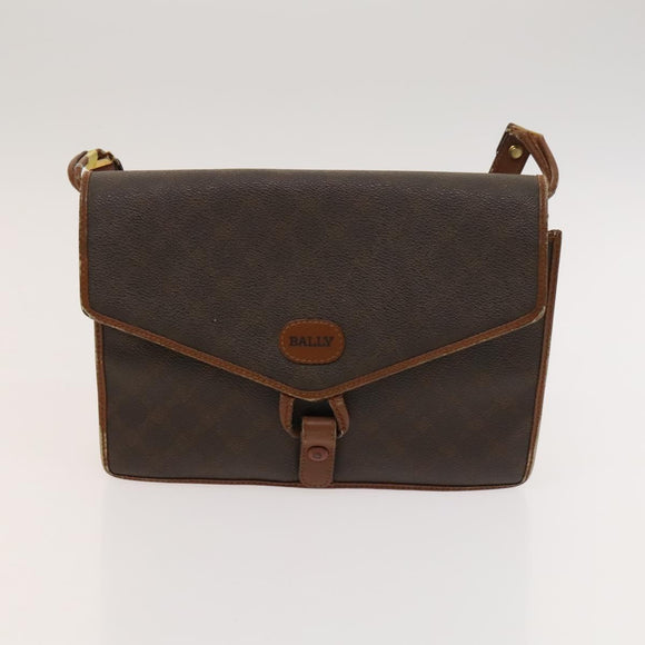 BALLY Bag PVC Canvas 3Set Black Brown gray Auth bs24711