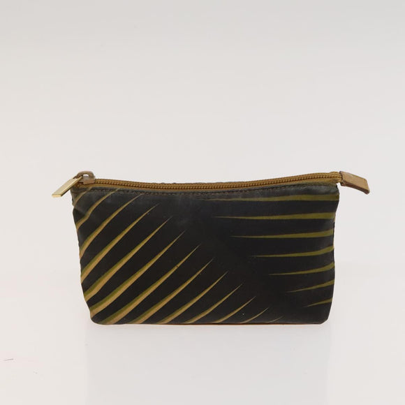 GUCCI Pouch Leather nylon 2 Set Black Beige Auth bs24715