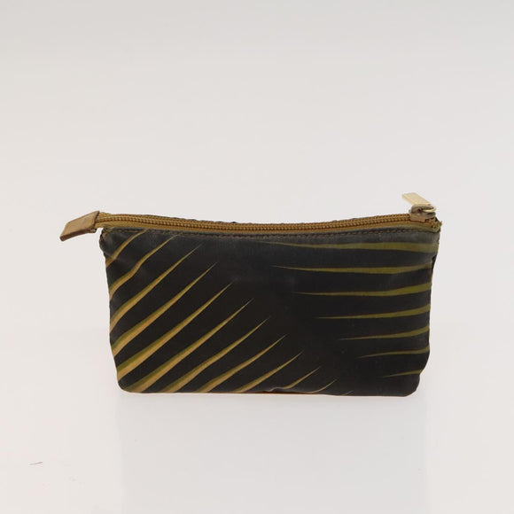 GUCCI Pouch Leather nylon 2 Set Black Beige Auth bs24715