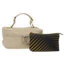 GUCCI Pouch Leather nylon 2 Set Black Beige Auth bs24715-1