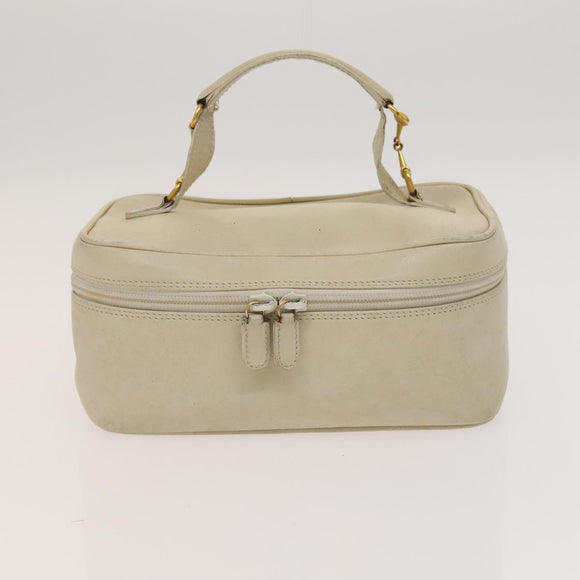 GUCCI Pouch Leather nylon 2Set Black Beige Auth bs24715