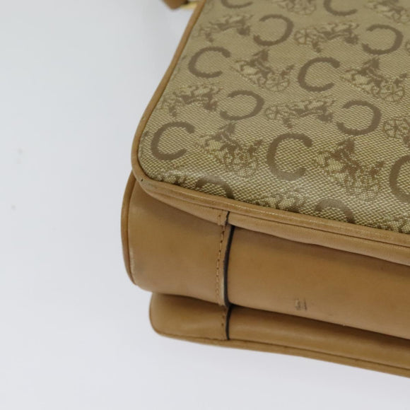 CELINE C Sulky Shoulder Bag PVC Beige Gold Auth bs24717