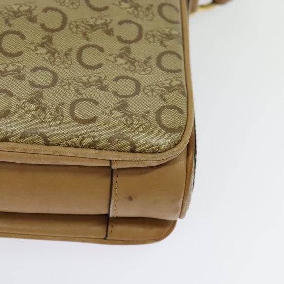 CELINE C Sulky Shoulder Bag PVC Beige Gold Auth bs24717