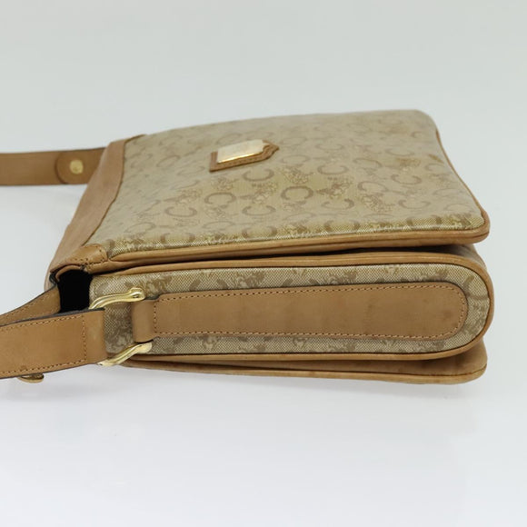CELINE C Sulky Shoulder Bag PVC Beige Gold Auth bs24717