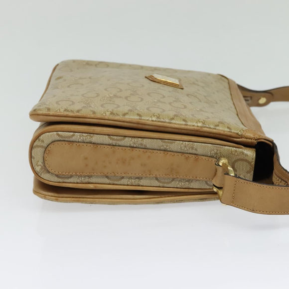 CELINE C Sulky Shoulder Bag PVC Beige Gold Auth bs24717