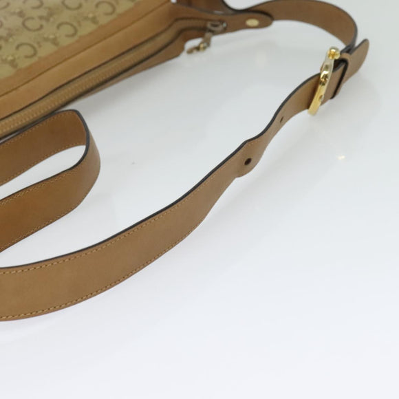 CELINE C Sulky Shoulder Bag PVC Beige Gold Auth bs24717