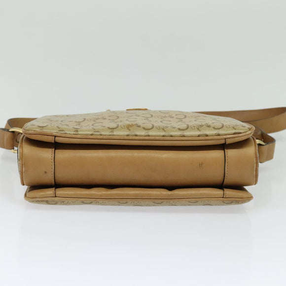 CELINE C Sulky Shoulder Bag PVC Beige Gold Auth bs24717