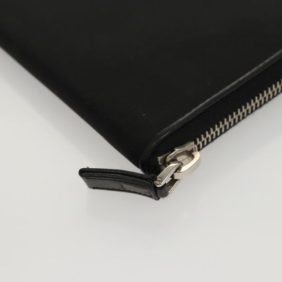 PRADA Long Wallet Nylon Black Auth bs24726