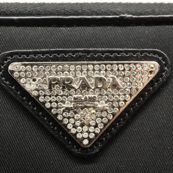 PRADA Long Wallet Nylon Black Auth bs24726