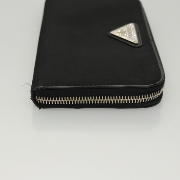 PRADA Long Wallet Nylon Black Auth bs24726