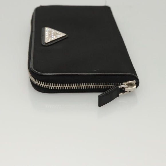 PRADA Long Wallet Nylon Black Auth bs24726