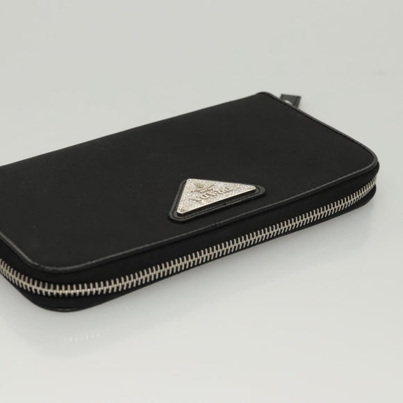 PRADA Long Wallet Nylon Black Auth bs24726