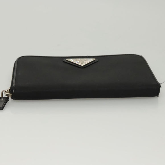 PRADA Long Wallet Nylon Black Auth bs24726