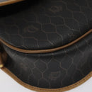 Christian Dior Honeycomb Canvas Shoulder Bag PVC Black Gold Auth bs24741-15
