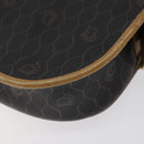 Christian Dior Honeycomb Canvas Shoulder Bag PVC Black Gold Auth bs24741-16
